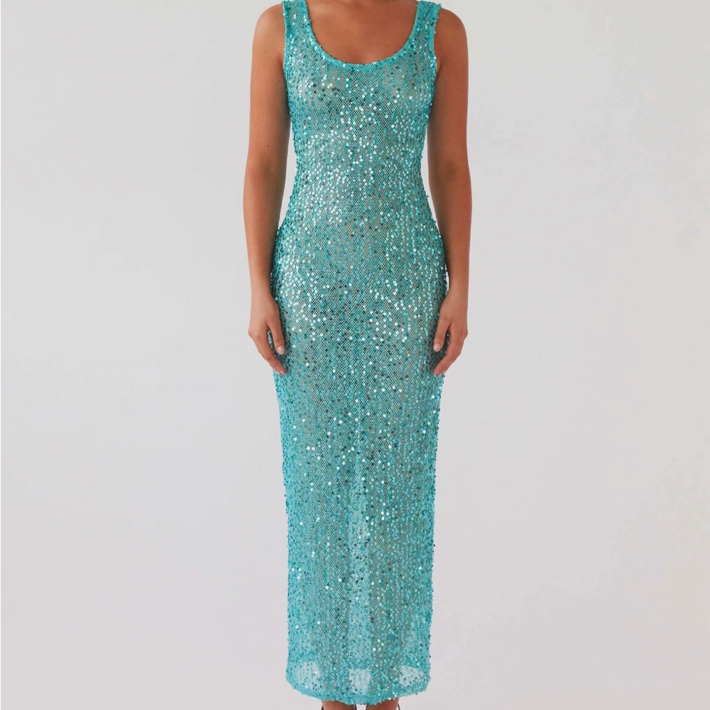 Peppermayo Blue Sequin Dress